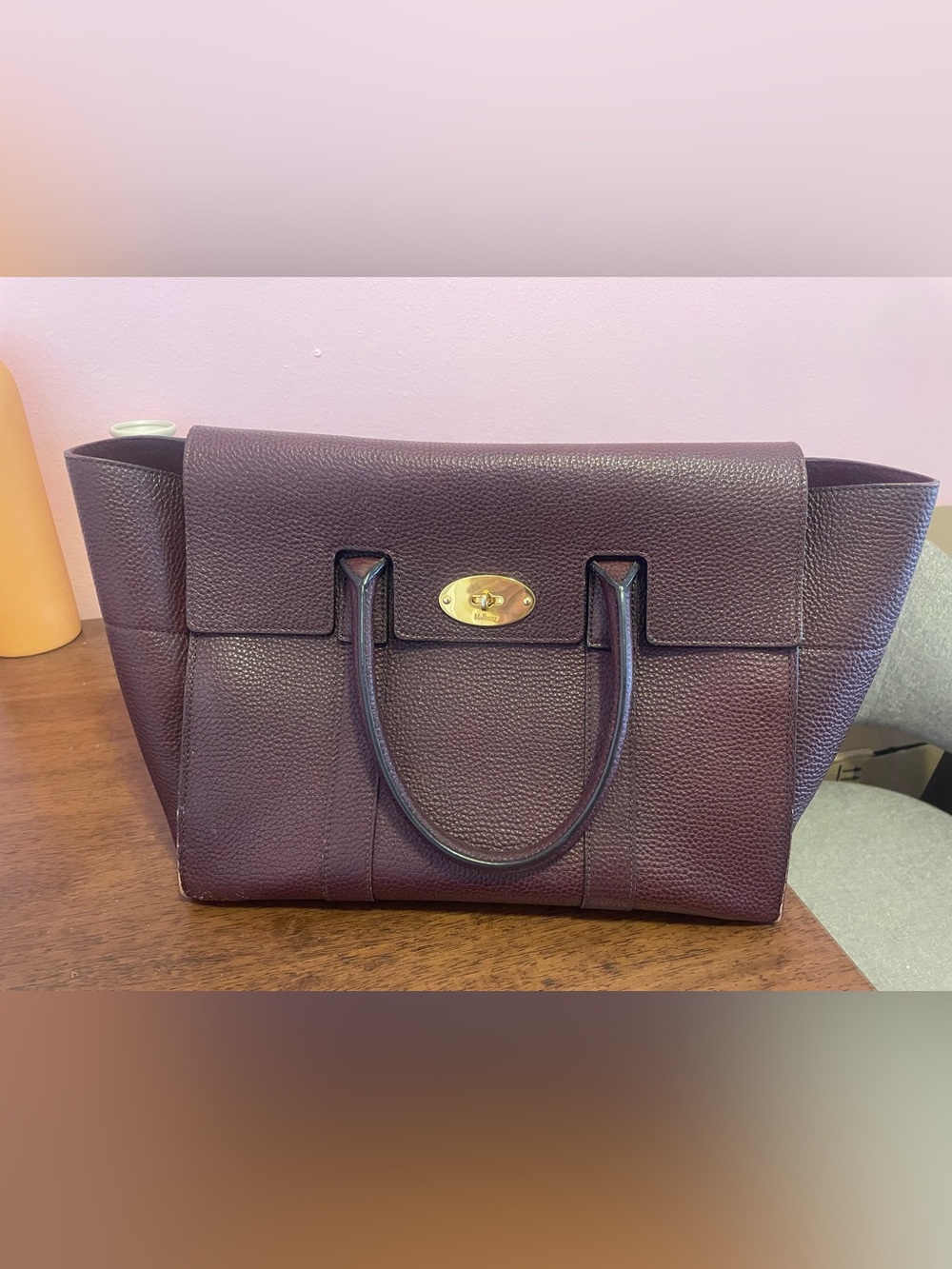 Vintage Mulberry Top Handle Bayswater with Crossbody Strap in Burgundy